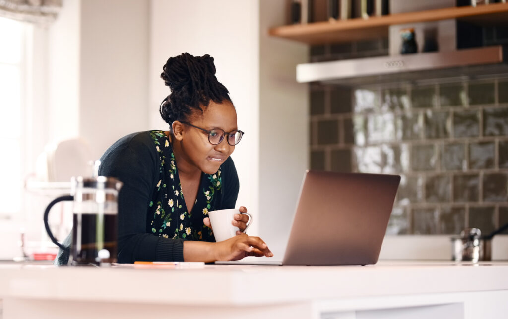 Entrepreneur at computer